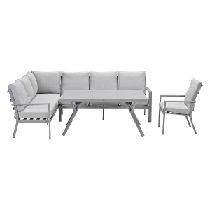 Garden Impressions Senja lounge dining set 4-delig links incl. stoel – valley sand Garden Impressions Senja lounge dining set 4-delig links incl. stoel – valley sand