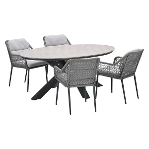 Garden Impressions Pemba tuinset 5-delig – Tulli tuintafel 180×115 cm – light teak vironwood Garden Impressions Pemba tuinset 5-delig – Tulli tuintafel 180×115 cm – light teak vironwood