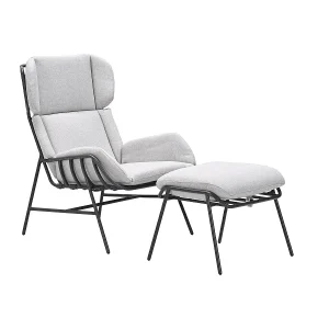 Garden Impressions Fresno loungestoel incl. voetenbank – donker grijs Garden Impressions Fresno loungestoel incl. voetenbank – donker grijs