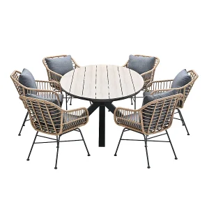 Garden Impressions Lucas tuinset 7-delig bruin – Tulli tuintafel 220×115 cm