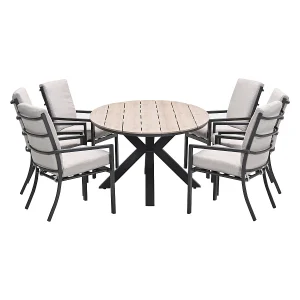 Garden Impressions Senja tuinset 7-delig desert sand – Tulli tuintafel 220x115xH75 cm – light teak vironwood Garden Impressions Senja tuinset 7-delig desert sand – Tulli tuintafel 220x115xH75 cm – light teak vironwood