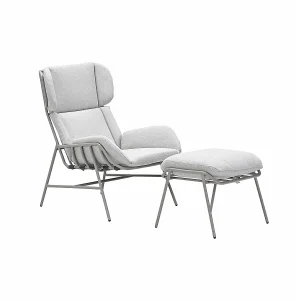 Garden Impressions Fresno loungestoel incl. voetenbank – taupe Garden Impressions Fresno loungestoel incl. voetenbank – taupe
