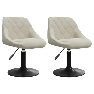Eetkamerstoelen draaibaar 2 st fluweel crèmekleurig Eetkamerstoelen draaibaar 2 st fluweel crèmekleurig