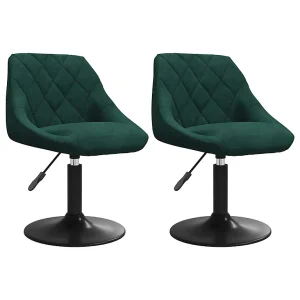Eetkamerstoelen draaibaar 2 st fluweel donkergroen Eetkamerstoelen draaibaar 2 st fluweel donkergroen