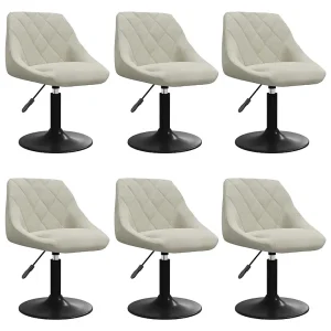 Eetkamerstoelen draaibaar 6 st fluweel crèmekleurig