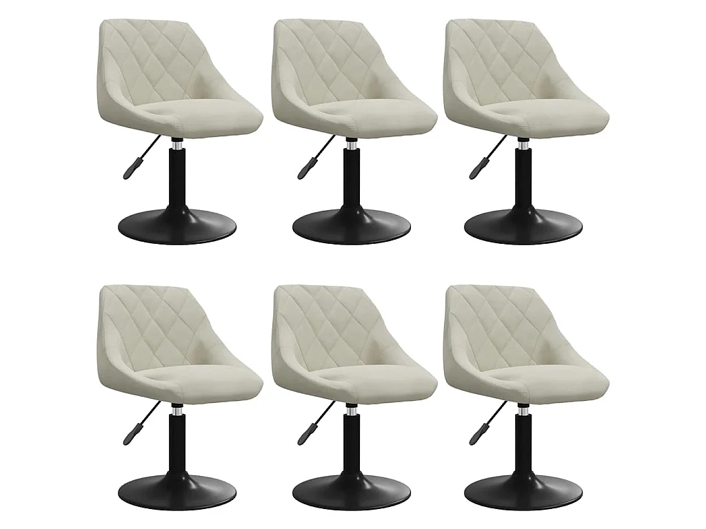Eetkamerstoelen draaibaar 6 st fluweel crèmekleurig