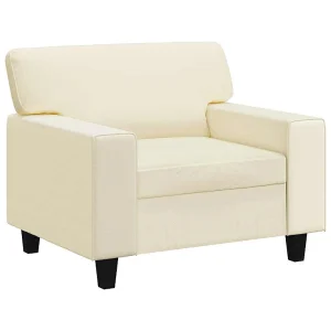 Fauteuil 60 cm kunstleer crèmekleurig Fauteuil 60 cm kunstleer crèmekleurig
