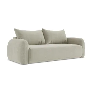 Driezits-slaapbank van lichtbeige textuurstof – AMALFI Driezits-slaapbank van lichtbeige textuurstof – AMALFI