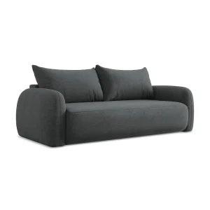Driezits-slaapbank van donkergrijs chenille stof – AMALFI Driezits-slaapbank van donkergrijs chenille stof – AMALFI