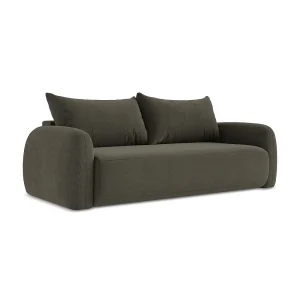 Driezits-slaapbank van taupe textuurstof – AMALFI Driezits-slaapbank van taupe textuurstof – AMALFI