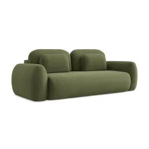 Driezits-slaapbank van groente bouclé – FERRETTI Driezits-slaapbank van groente bouclé – FERRETTI