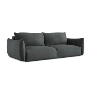 Driezits-slaapbank van donkergrijs chenille stof – SAVONA Driezits-slaapbank van donkergrijs chenille stof – SAVONA