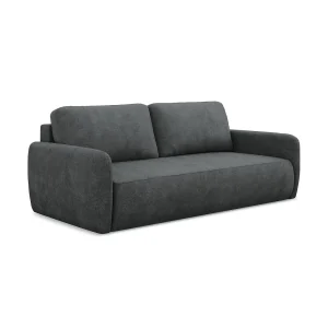 Driezits-slaapbank van donkergrijs chenille stof – CORLE Driezits-slaapbank van donkergrijs chenille stof – CORLE