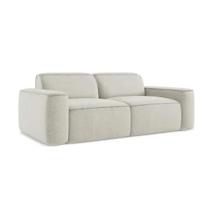 Driezits modulaire bank van lichtbeige textuurstof – MELISSA