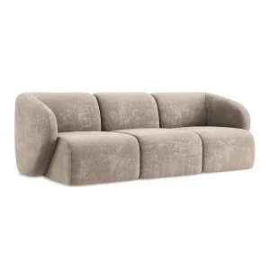 Driezits modulaire bank van donkerbeige chenille stof – CERVO Driezits modulaire bank van donkerbeige chenille stof – CERVO