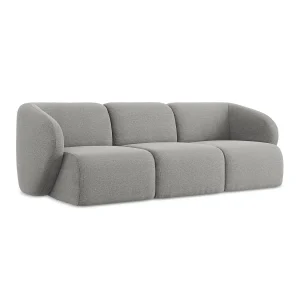 Driezits modulaire bank van lichtgrijs bouclé – CERVO
