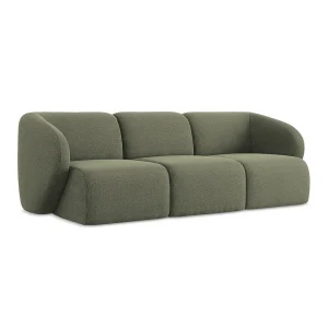 Driezits modulaire bank van olijf bouclé – CERVO Driezits modulaire bank van olijf bouclé – CERVO