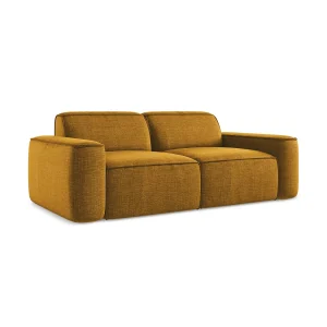 Driezits modulaire bank van mosterd textuurstof – MELISSA Driezits modulaire bank van mosterd textuurstof – MELISSA
