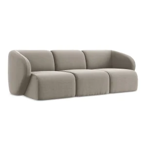 Driezits modulaire bank van taupe velours – CERVO
