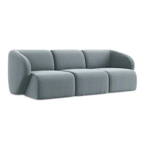 Driezits modulaire bank van lichtblauw velours – CERVO