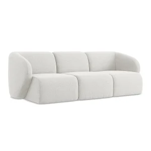 Driezits modulaire bank van wit bouclé – CERVO