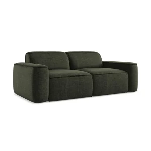 Driezits modulaire bank van olijf textuurstof – MELISSA Driezits modulaire bank van olijf textuurstof – MELISSA