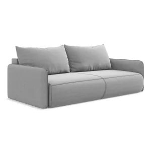 Driezits-slaapbank van grijs velours – PALERMO Driezits-slaapbank van grijs velours – PALERMO