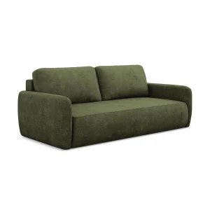 Driezits-slaapbank van olijf chenille stof – CORLE Driezits-slaapbank van olijf chenille stof – CORLE