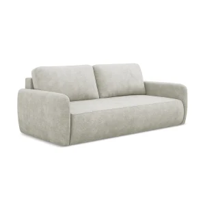 Driezits-slaapbank van parel chenille stof – CORLE Driezits-slaapbank van parel chenille stof – CORLE