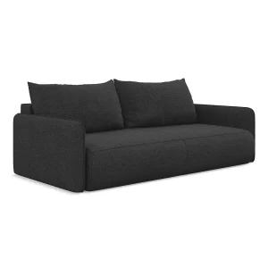 Driezits-slaapbank van antraciet chenille stof – PALERMO Driezits-slaapbank van antraciet chenille stof – PALERMO