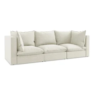 Driezits modulaire bank van zand bouclé – RAVENNA