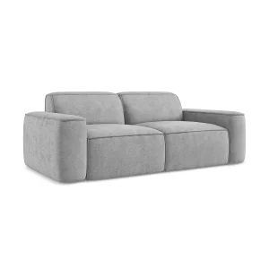 Driezits modulaire bank van lichtgrijs chenille stof – MELISSA