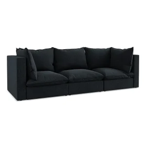Driezits modulaire bank van koningsblauw velours – RAVENNA Driezits modulaire bank van koningsblauw velours – RAVENNA