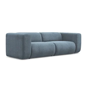 Driezits modulaire bank van jeans chenille stof – BARI Driezits modulaire bank van jeans chenille stof – BARI
