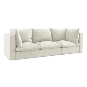 Driezits modulaire bank van beige textuurstof – RAVENNA Driezits modulaire bank van beige textuurstof – RAVENNA