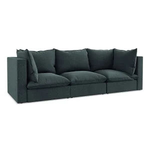 Driezits modulaire bank van marien velours – RAVENNA Driezits modulaire bank van marien velours – RAVENNA