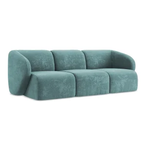 Driezits modulaire bank van jeans chenille stof – CERVO Driezits modulaire bank van jeans chenille stof – CERVO