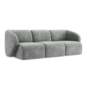 Driezits modulaire bank van grijs chenille stof – CERVO Driezits modulaire bank van grijs chenille stof – CERVO