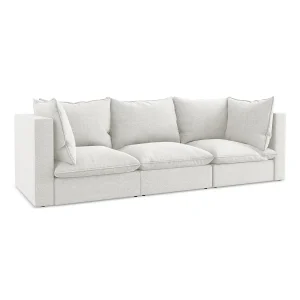 Driezits modulaire bank van wit bouclé – RAVENNA