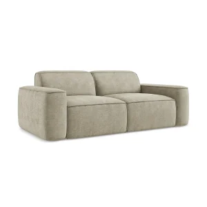 Driezits modulaire bank van beige chenille stof – MELISSA Driezits modulaire bank van beige chenille stof – MELISSA
