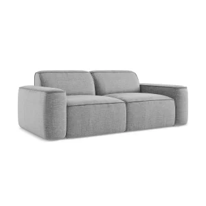 Driezits modulaire bank van lichtgrijs textuurstof – MELISSA