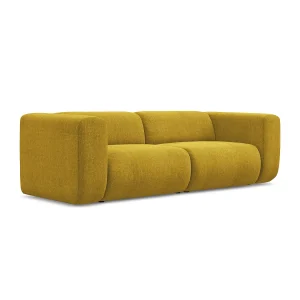 Driezits modulaire bank van mosterd chenille stof – BARI Driezits modulaire bank van mosterd chenille stof – BARI