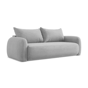Driezits-slaapbank van lichtgrijs chenille stof – AMALFI Driezits-slaapbank van lichtgrijs chenille stof – AMALFI