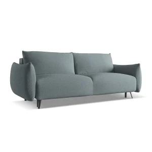 Driezits-slaapbank van jeans chenille stof – GENOVA Driezits-slaapbank van jeans chenille stof – GENOVA