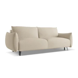 Driezits-slaapbank van donkerbeige chenille stof – GENOVA Driezits-slaapbank van donkerbeige chenille stof – GENOVA