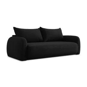 Driezits-slaapbank van zwart chenille stof – AMALFI Driezits-slaapbank van zwart chenille stof – AMALFI