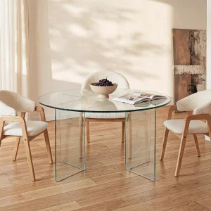 Ronde eettafel – voor 6 personen – Gehard glas – ADAMO Ronde eettafel – voor 6 personen – Gehard glas – ADAMO