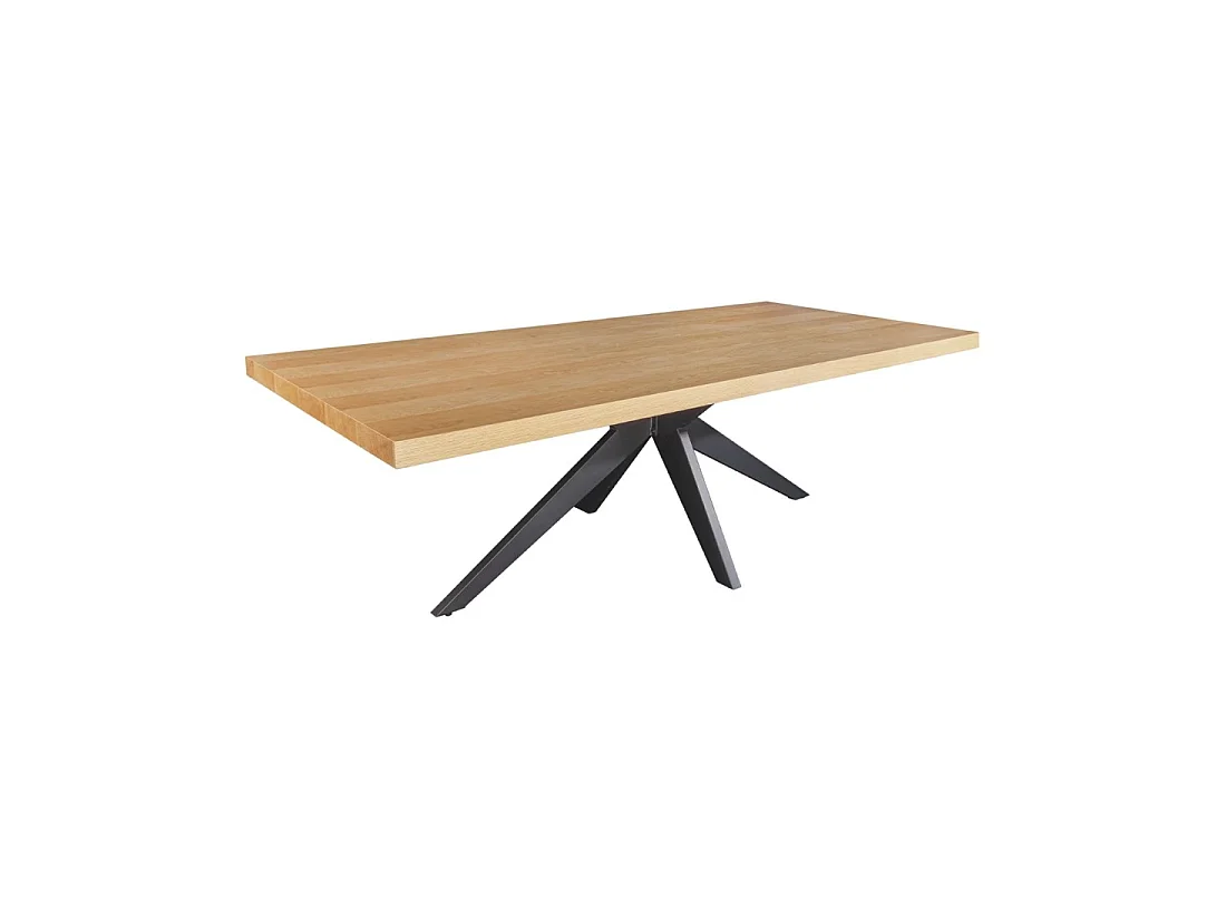 Eettafel AZMA - Eikenfineer en metaal - 240 cm - Moderne stijl