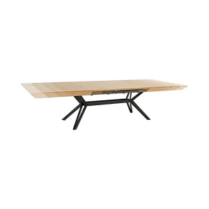 Eettafel RADIAM – MDF met licht notenhoutfineer en metaal – 200-320 cm – Uitschuifbaar Eettafel RADIAM – MDF met licht notenhoutfineer en metaal – 200-320 cm – Uitschuifbaar