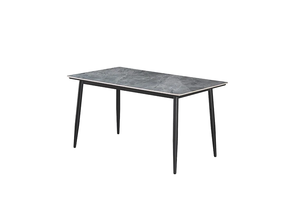 Eettafel GRANVIA – 140x80 cm leisteen effect en metalen poten